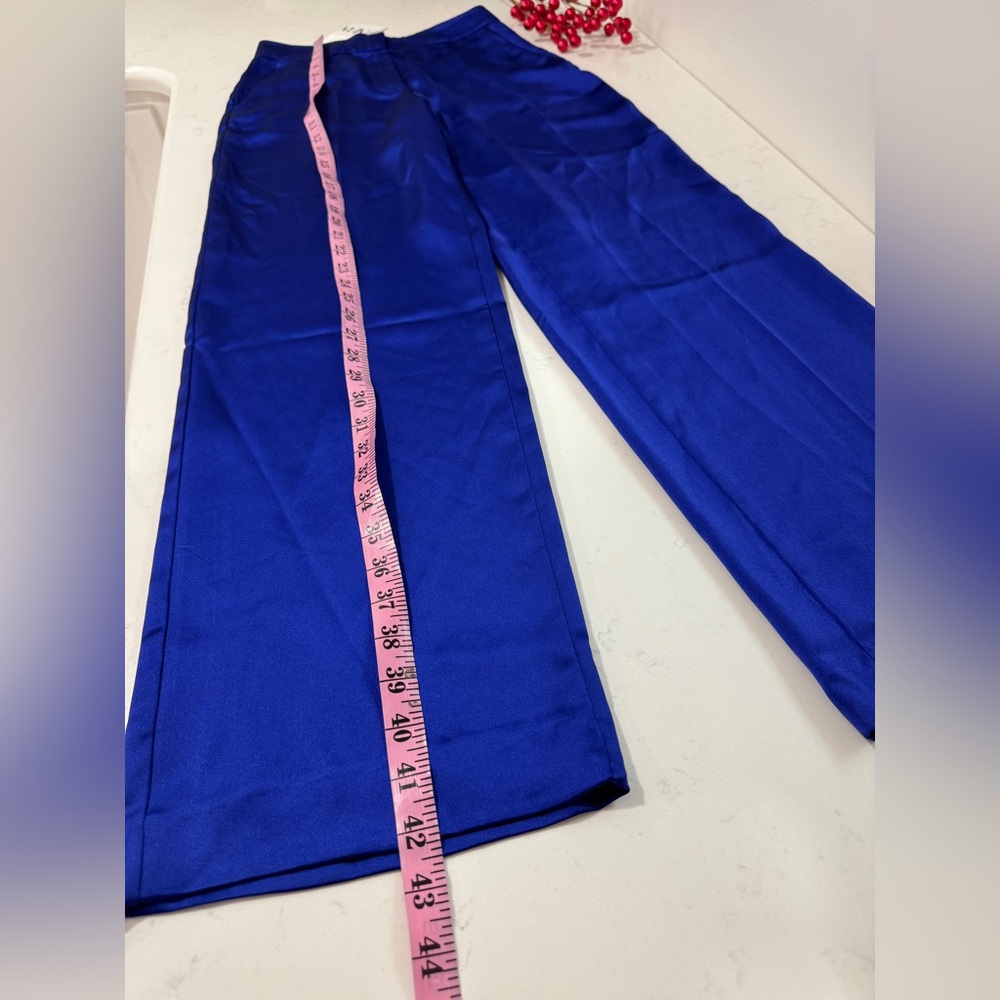 Zara Royal Blue Wide Leg Pants - Picture 12 of 14